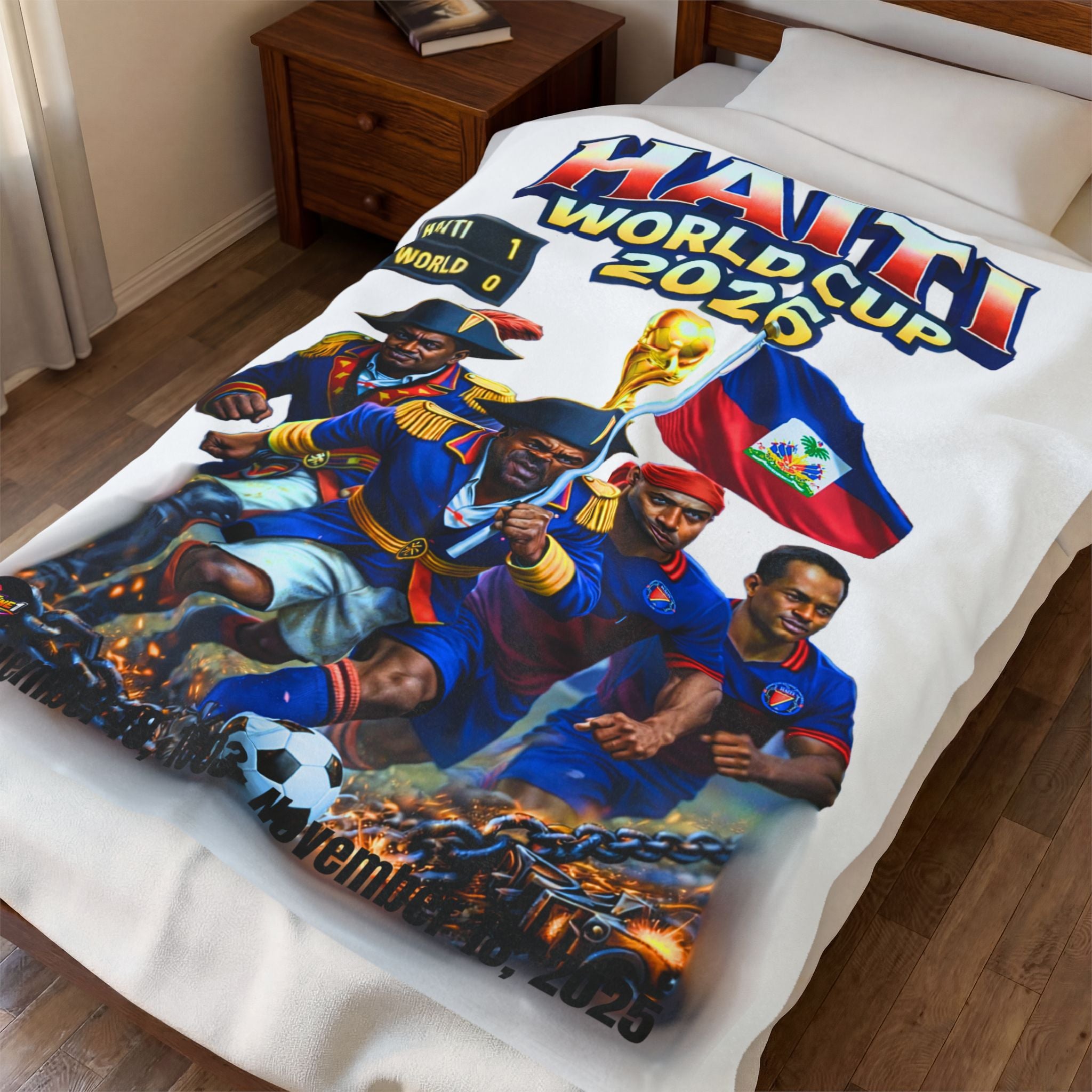 Haiti World Cup 2026 Soccer Team Velveteen Plush Blanket | Haitian Football Fans