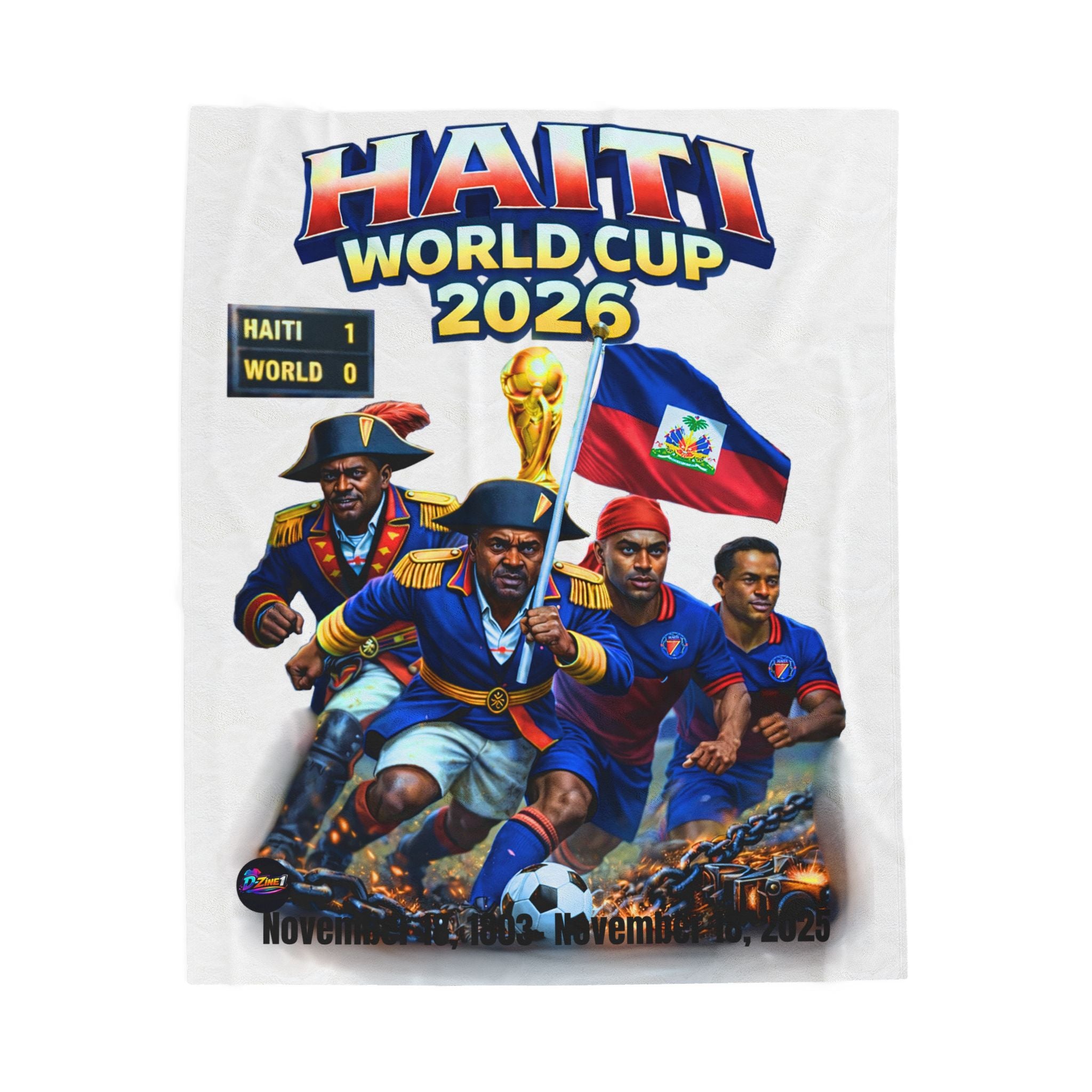 Haiti World Cup 2026 Soccer Team Velveteen Plush Blanket | Haitian Football Fans