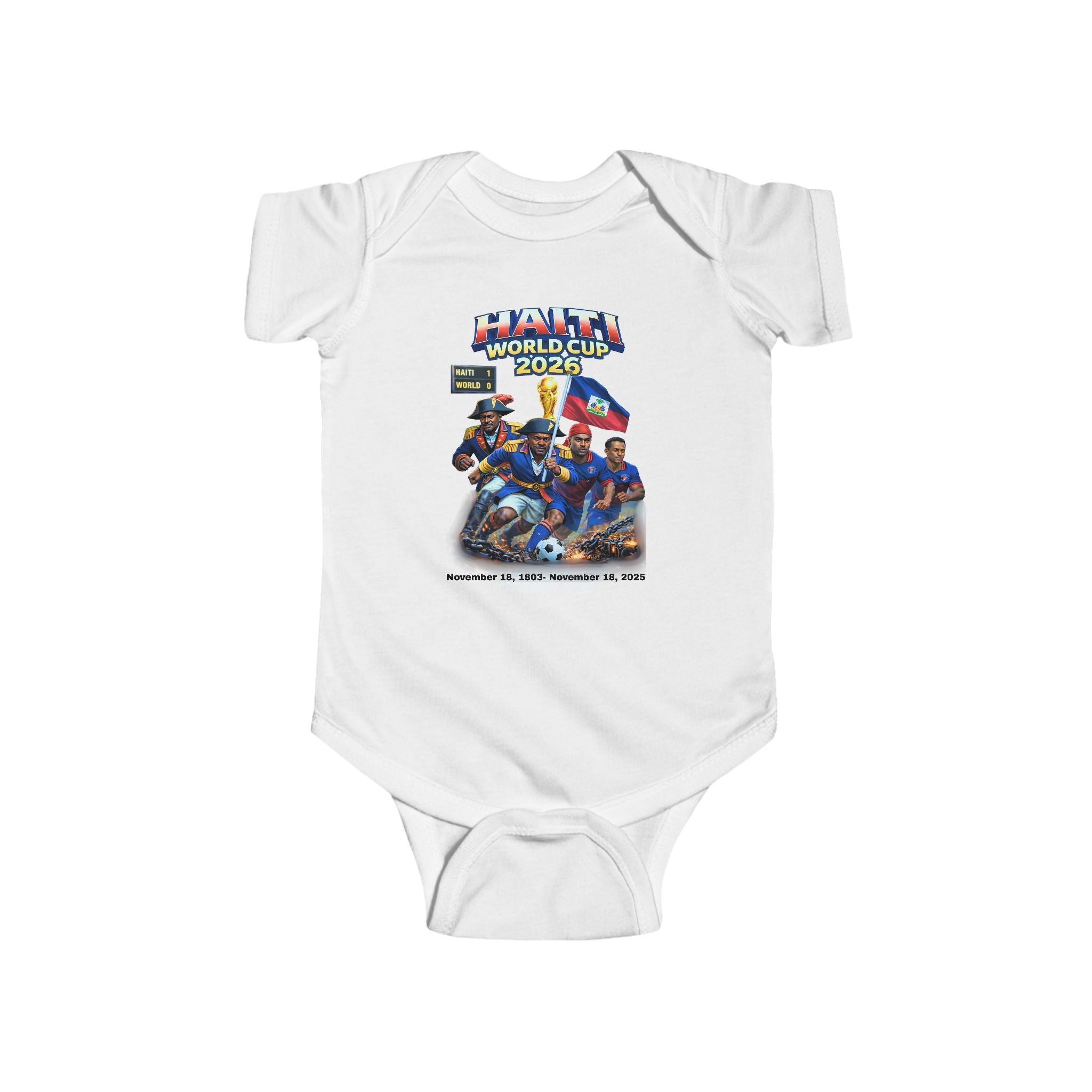 Front & Back Print - Ti Fan Ayiti World Cup 2026 Infant Bodysuit –
