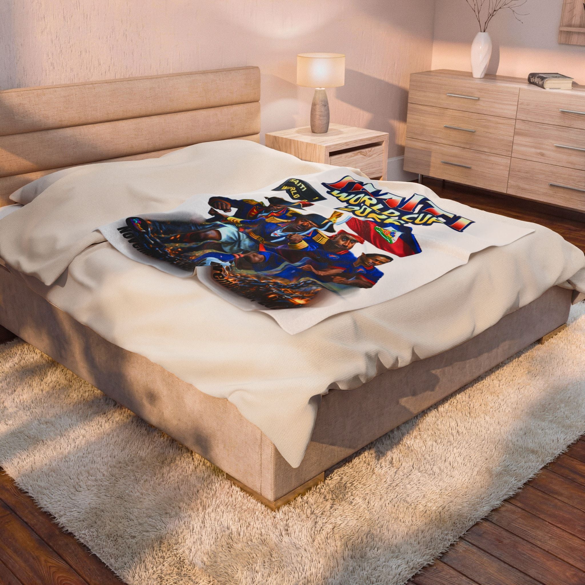 Haiti World Cup 2026 Soccer Team Velveteen Plush Blanket | Haitian Football Fans