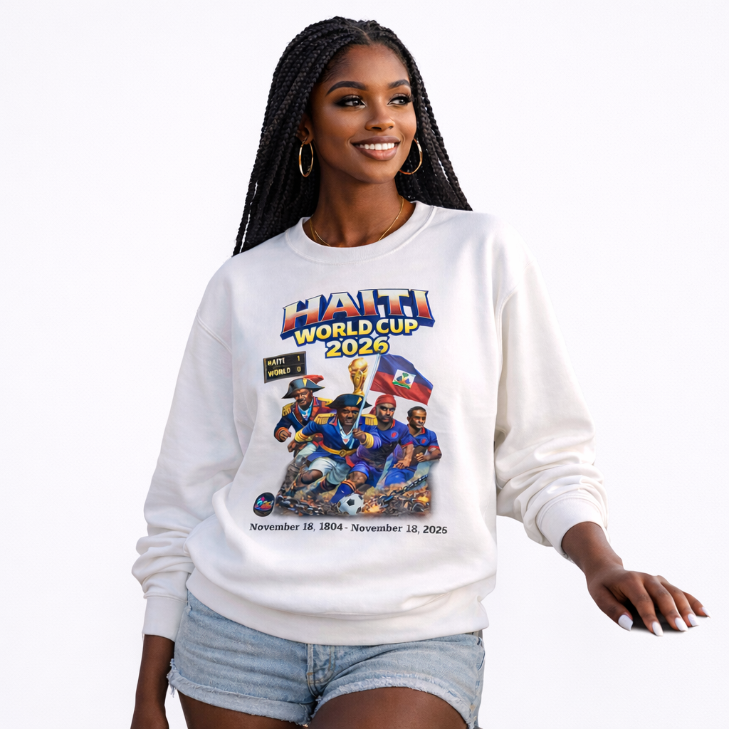 Front Print Only - Haiti World Cup 2026 Vintage Sweater Crewneck
