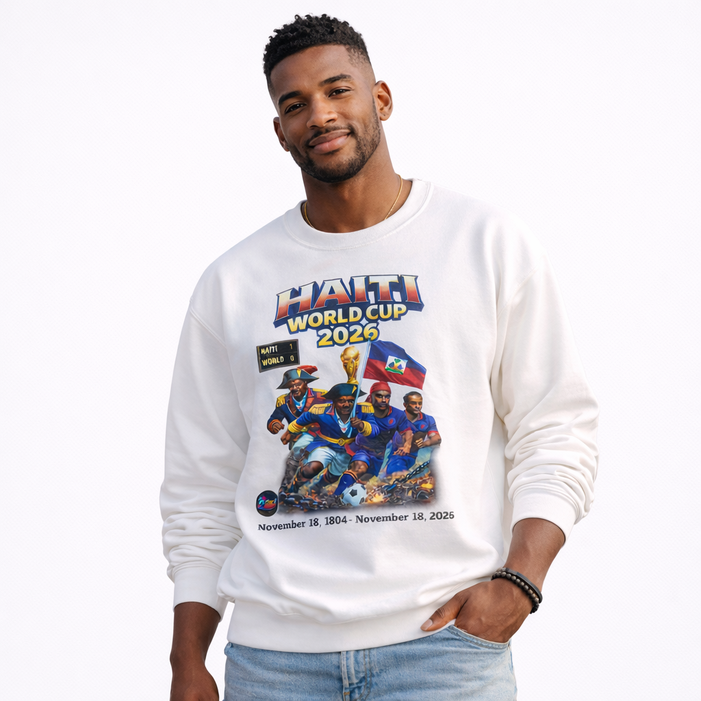 Front Print Only - Haiti World Cup 2026 Vintage Sweater Crewneck