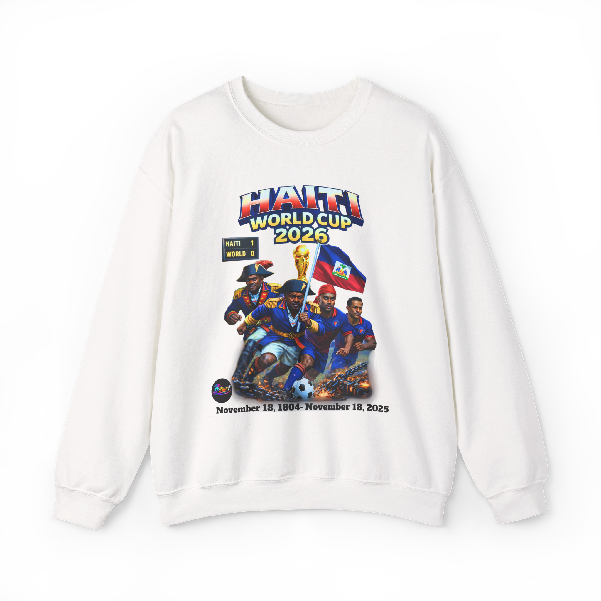 Front Print Only - Haiti World Cup 2026 Vintage Sweater Crewneck