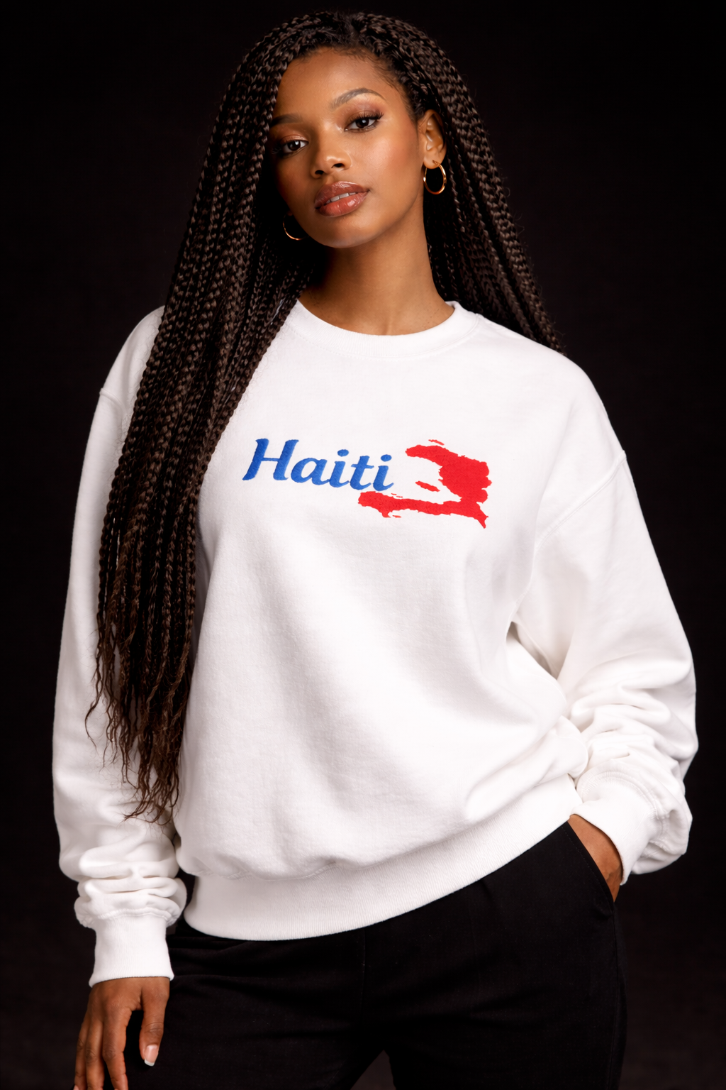 Unisex Heavy Blend™Haiti Signature Embroidery Sweatshirt/ Crewneck Sweatshirt