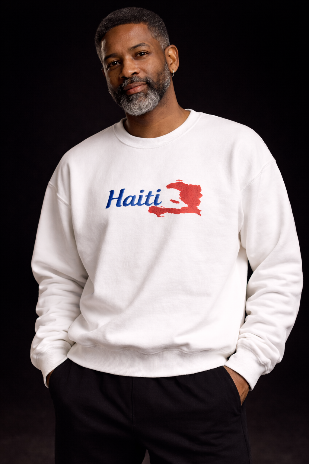 Unisex Heavy Blend™Haiti Signature Embroidery Sweatshirt/ Crewneck Sweatshirt