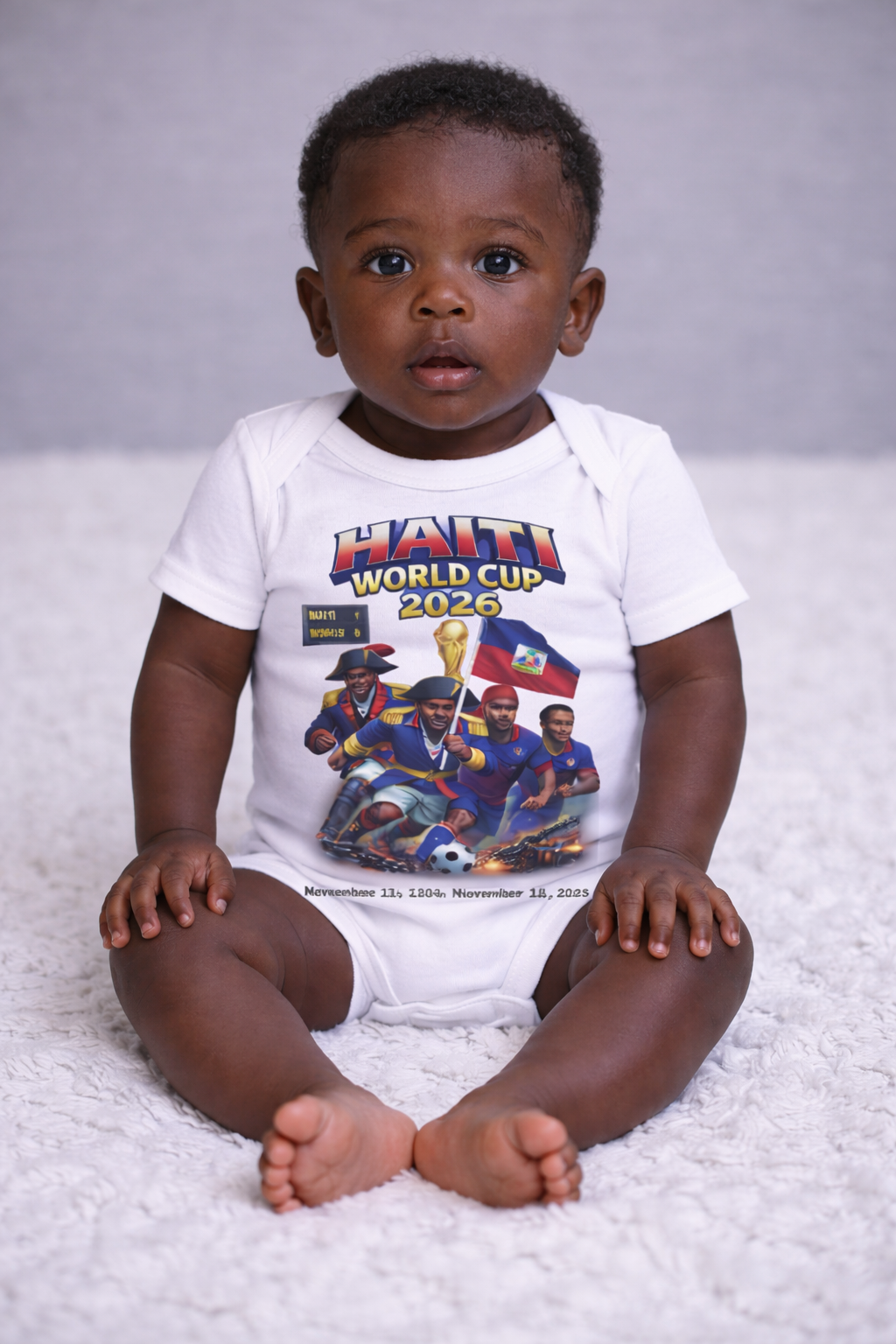 Front & Back Print - Ti Fan Ayiti World Cup 2026 Infant Bodysuit –