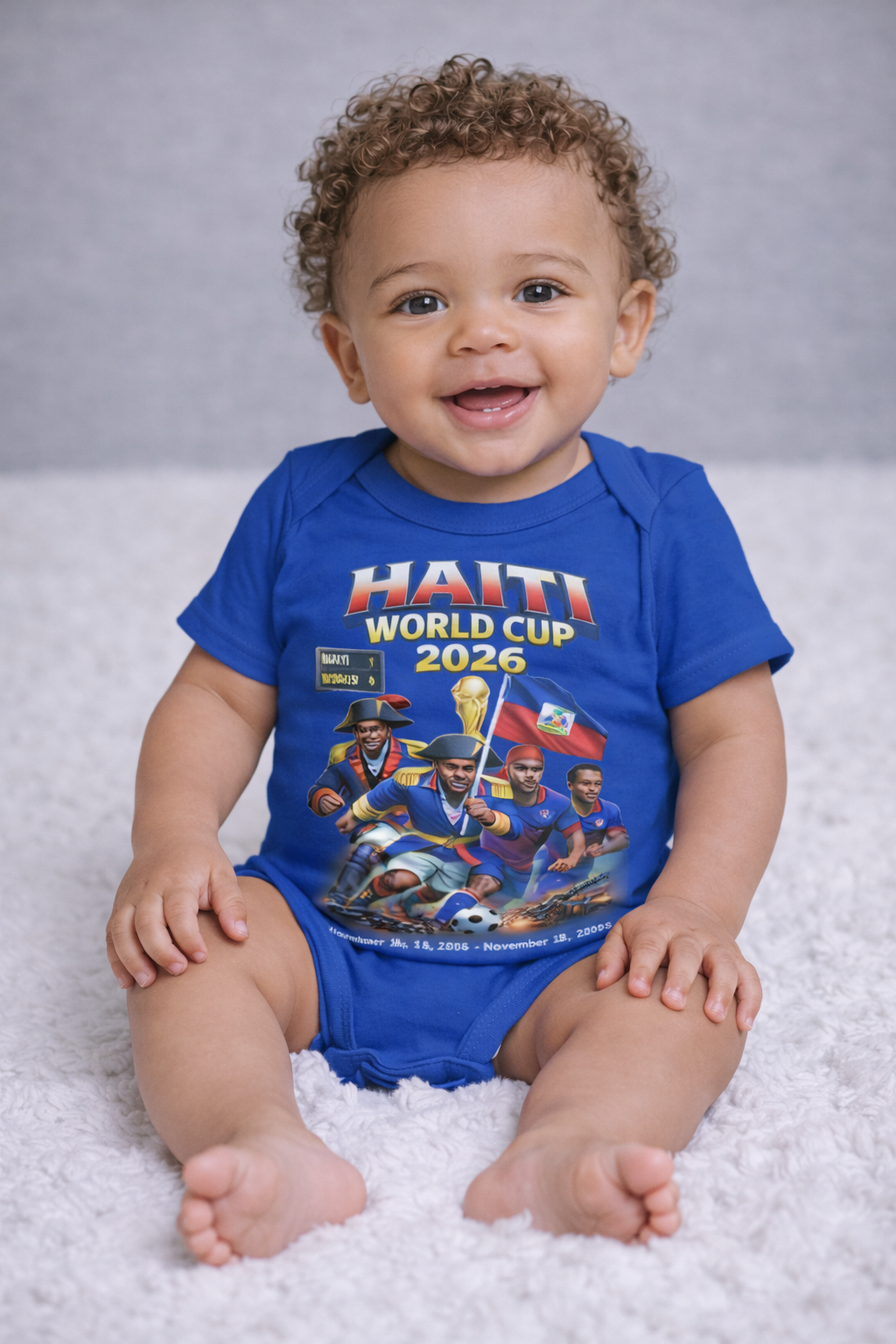 Front & Back Print - Ti Fan Ayiti World Cup 2026 Infant Bodysuit –