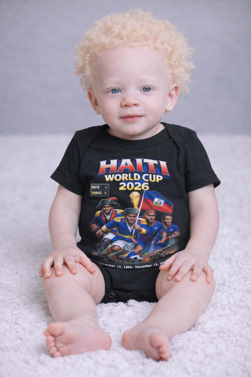 Front & Back Print - Ti Fan Ayiti World Cup 2026 Infant Bodysuit –