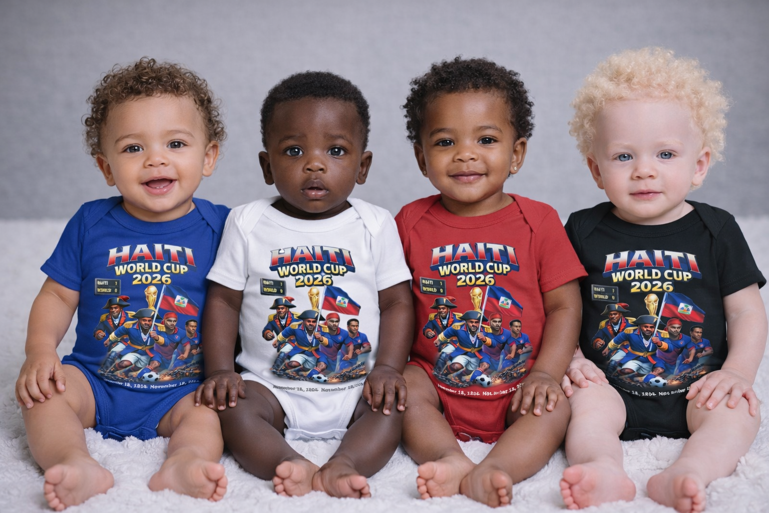 Front & Back Print - Ti Fan Ayiti World Cup 2026 Infant Bodysuit –