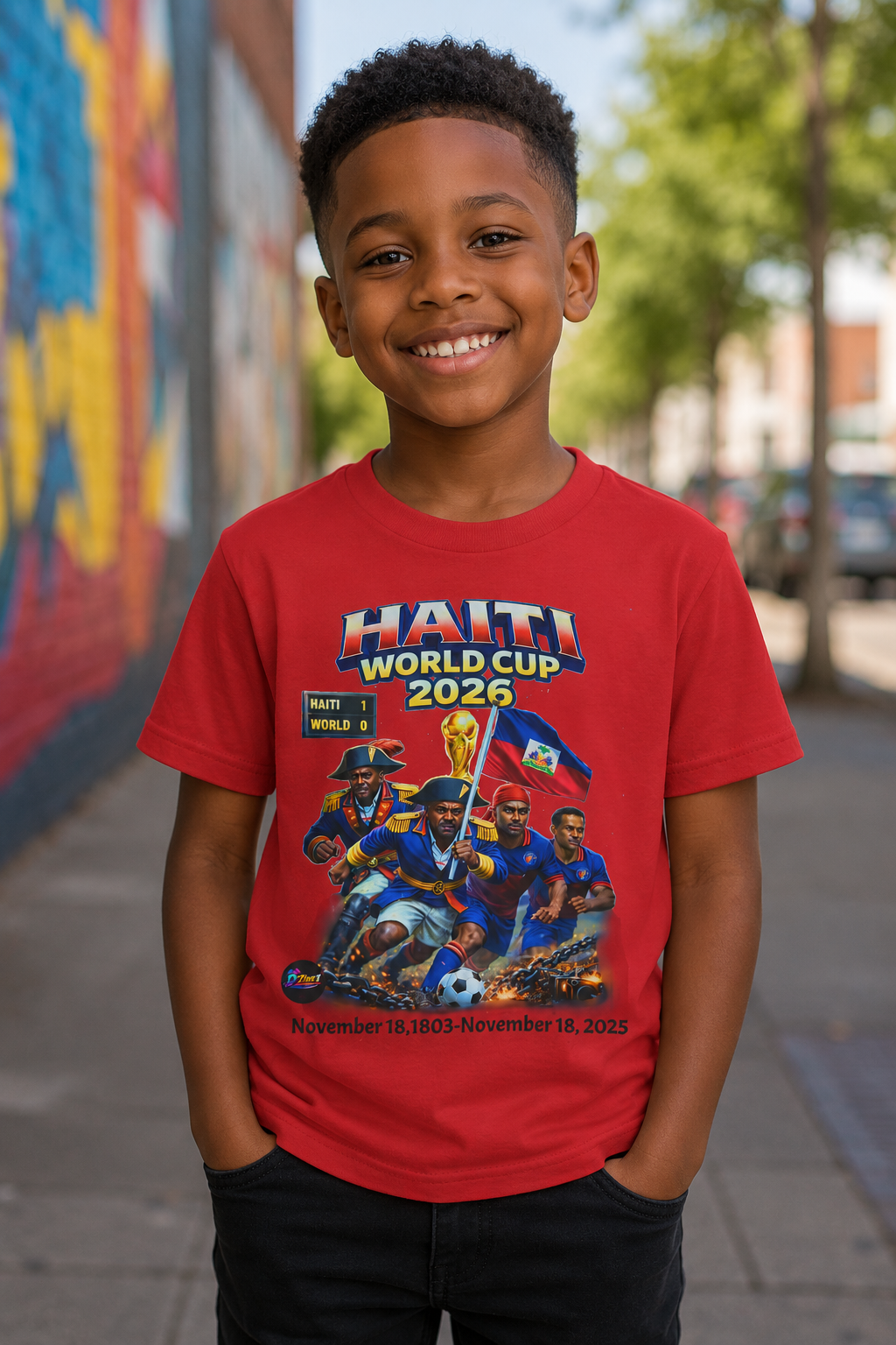 Haiti World Cup 2026 Youth T-Shirt — "Toup Pou Yo" Soccer Fan Tee