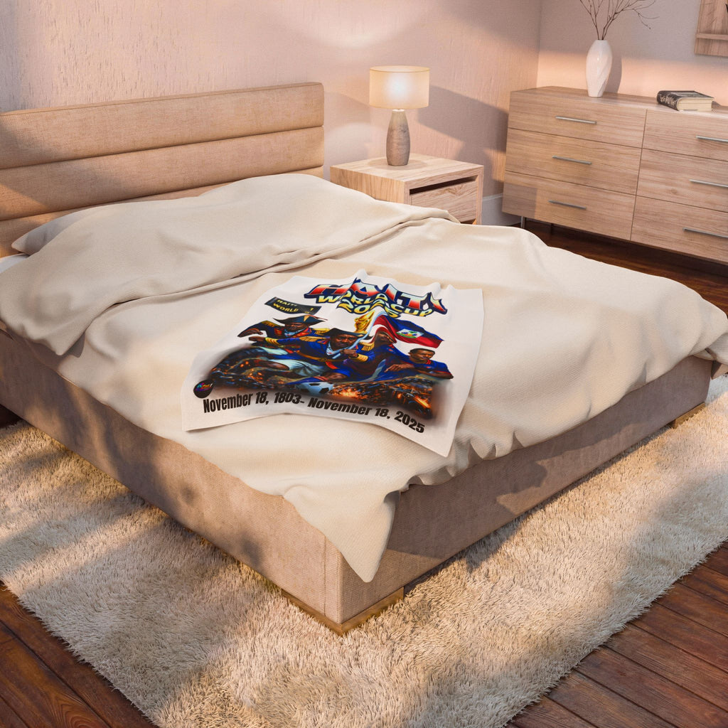 Haiti World Cup 2026 Soccer Team Velveteen Plush Blanket | Haitian Football Fans