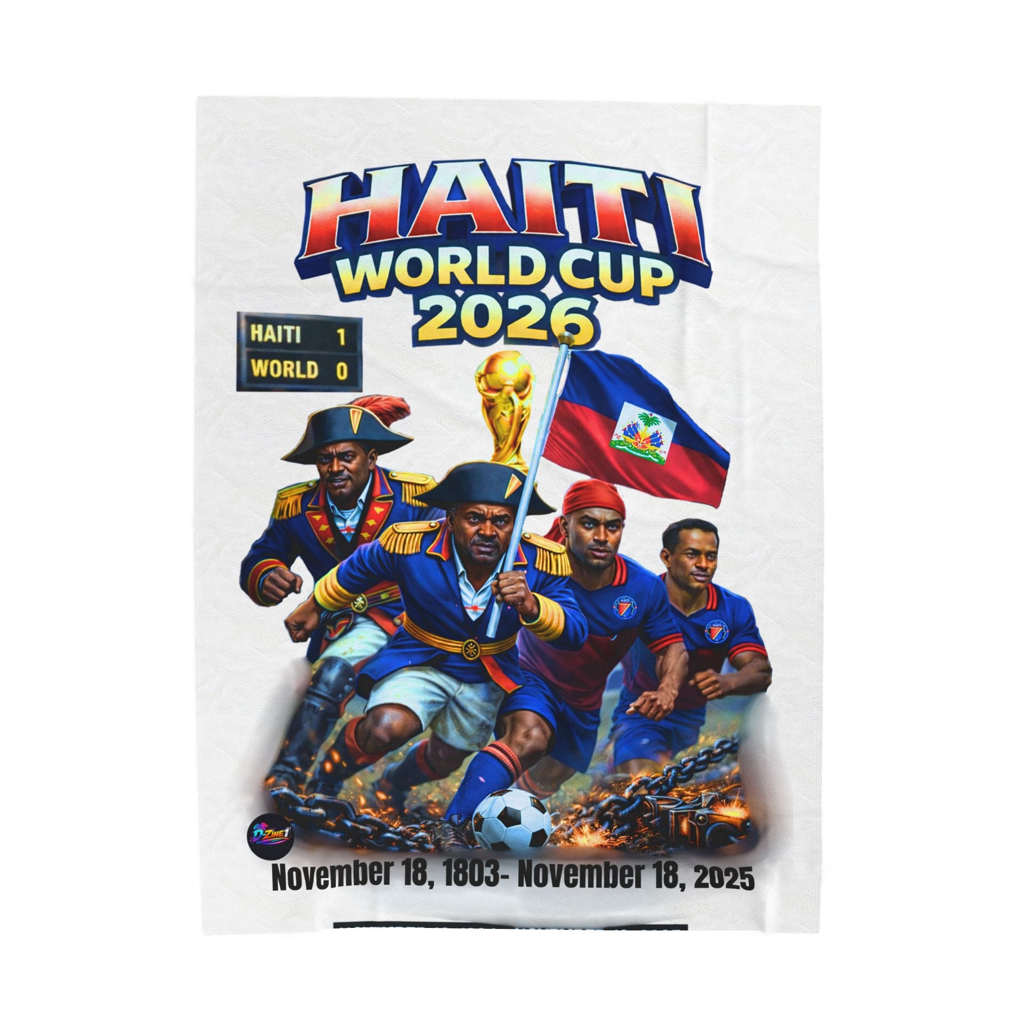 Haiti World Cup 2026 Soccer Team Velveteen Plush Blanket | Haitian Football Fans