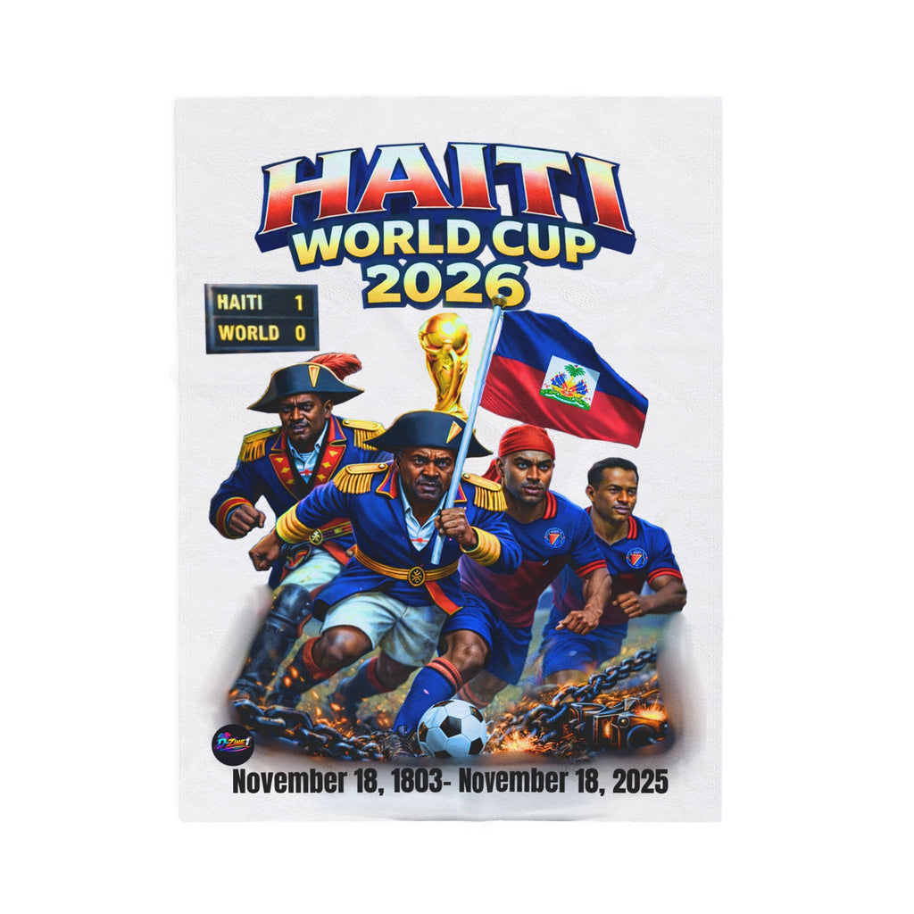 Haiti World Cup 2026 Soccer Team Velveteen Plush Blanket | Haitian Football Fans
